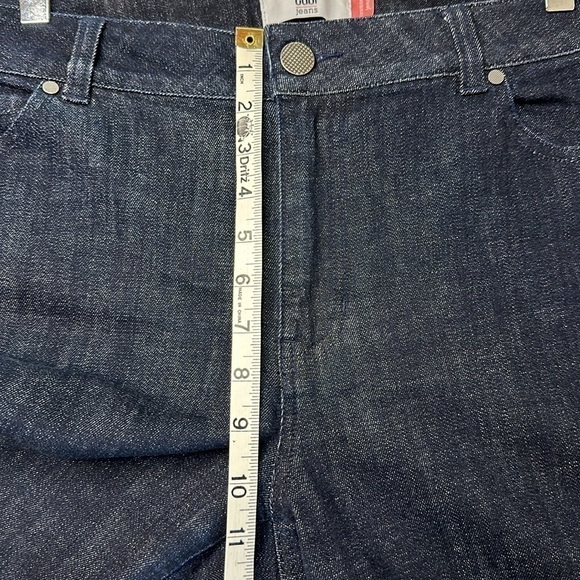 CAbi Wide Leg High Rise Trouser Jeans #5691 Deep Sea Dark Wash Size 12 Long - Picture 12 of 13